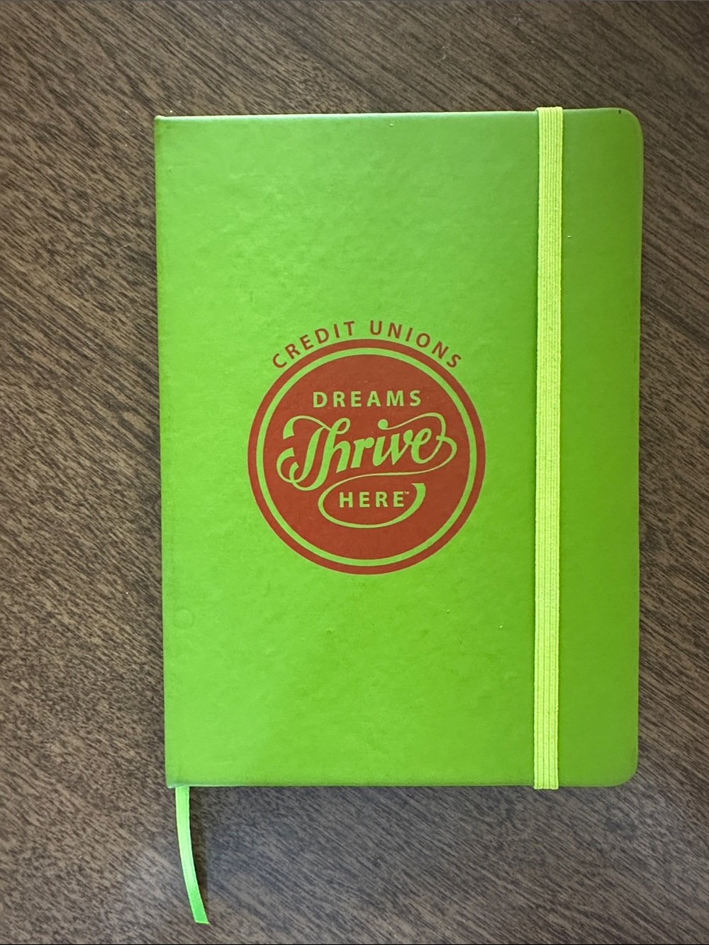 Dreams Thrive Here Lime Green Journal with Elastic Band
